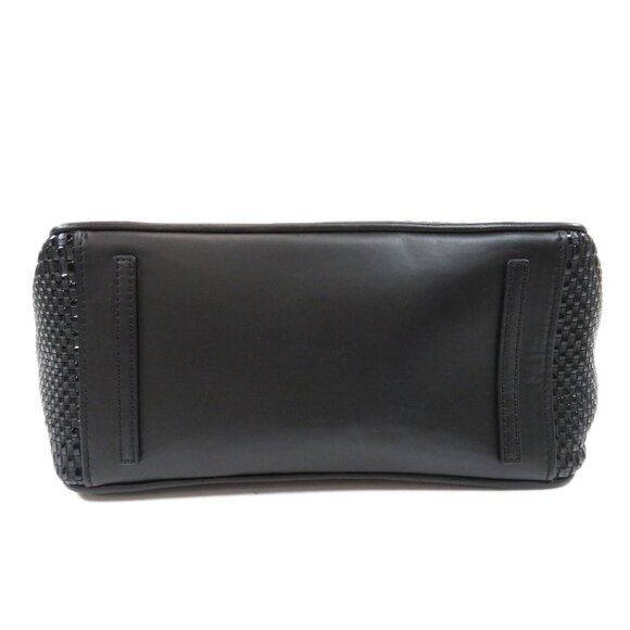 Tory Burch Robinson Black Tote Basketweave Saffiano Leather Large Handbag Bag NW - Picture 5 of 9